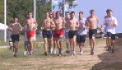 The team checks out the course