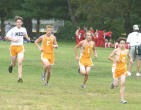 Kyle Adams, Matt Applegate, Brendan Burke, Alec Mitchell at mile mark