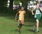 Darius Reid at finish of JV race