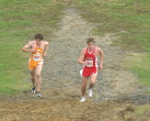 Tom Yersak challenges leader at bottom of 2nd hill