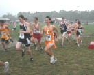 McCarroll and JV start into howling wind/rain