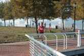 Cricket along the waterfront about 1200m from finish
