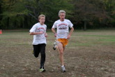 Ryan Bobb and Coach Shaklee doing pre-race striders