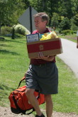 Experienced porter handles the baggage?