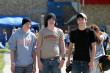 Team supporters Tim Frantz, Liam Eells, and Joe Foley