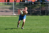 Frank Devine stretches