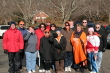 Parents lament race outcome, or huddle against the cold!