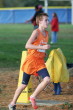 Shoeless Kyle Cook 100m from finish