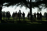 Parents silhouetted