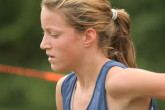 Winner Lindsey Bertulis, Millville just past the mile