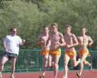 Coach Callinan yells encouragement