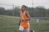 Don Causey on the back straight-away in relay