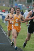 Vin Marziano and Greg Bredeck with 400m to go in the 3200m