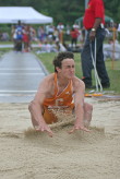 Chris Steliga lands again in the Long Jump!