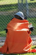 Jon Scott seeks refuge from cold wind