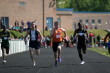 Kevin Merrigan wins his heat in the 100m
