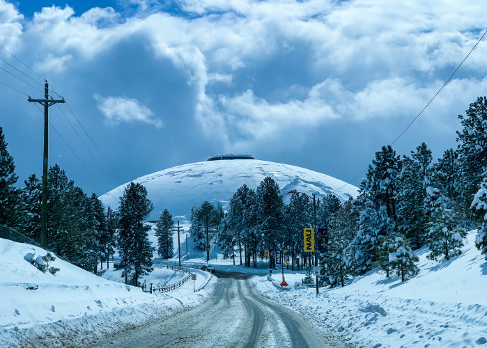 NAU entrance in snow